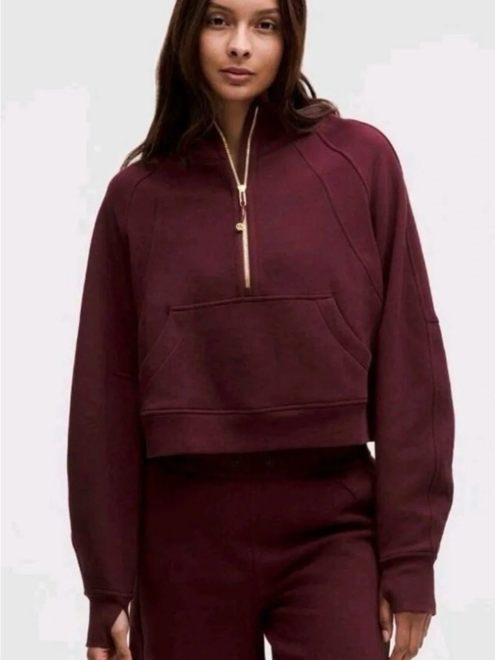 Lululemon Oversized Half Zip ~burgundy bay/gold XL/XXL NWT $118 MSRP 🌟